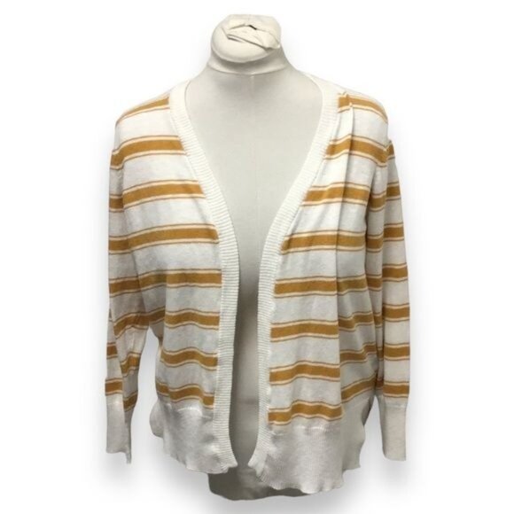 Maurice’s Women’s Open Front Striped Lightweight Slub Sweater Cardigan, size L - Picture 2 of 9